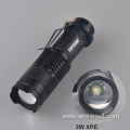 custom 3W led mini pocket zoom tactical flashlight